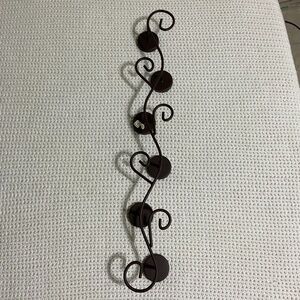 Elements 6 candle holder center piece metal brown 25" length